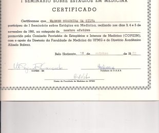 1982-10 – I SEMINARIO SOBRE ESTAGIO EM MEDICINA