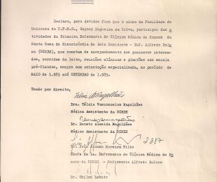 1985-09- DECLARACAO – FACULDADE DE MEDICINA DA UFMG