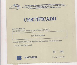 1990-08- 27 CONGRESSO BRASILEIRO DE ORTOPEDIA E TRAUMATOLOGIA