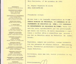 1992-11- V CONGRESSO MINEIRO DE PEDIATRIA
