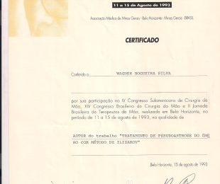 1993-08- IV CONGRESSO SULAMERICANO DE CIRURGIA DA MAO