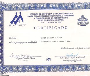 1994-06- I JORNADA DE ORTOPEDIAE TRAUMATOLOGIA DA SANTA CASA DE MISERICORDIA DE BELO HORIZONTE
