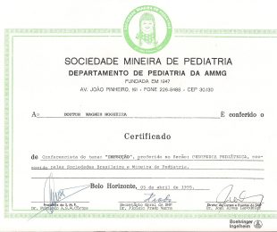 1995-04- SERAO – ORTOPEDIA PEDIATRICA DA SOCIEDADE MINEIRA DE PEDIATRIA
