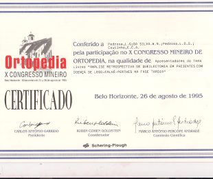 1995-08- X CONGRESSO MINEIRO DE ORTOPEDIA