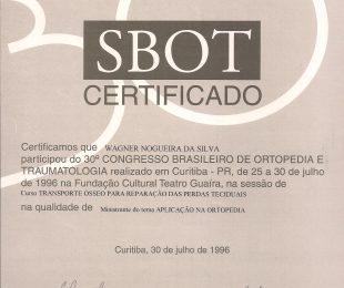 1996-07- 30 CONGRESSO BRASILEIRO DE ORTOPEDIA E TRAUMATOLOGIA