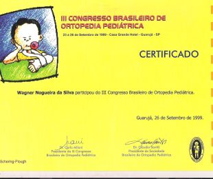 1999-09- III CONGRESSO BRASILEIRIO DE ORTOPEDIA PEDIATRICA