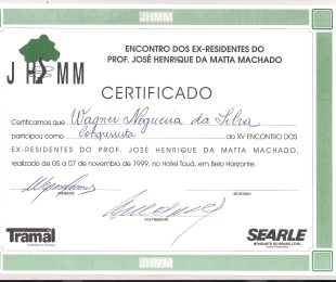 1999-11- XV ENCONTRO DOS EX-RESIDENTES DO PROF JOSE HNRIQUE DA MATTA MACHADO