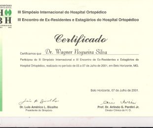 2001-07- III SIMPOSIO INTERNACIONAL E III ENCONDTRO DE EX RESIDENTES E ESTAGIARIOS DO HOSPITAL ORTOPEDICO