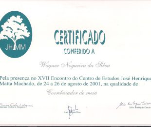 2001-08- XVII ENCONTRO DO CENTRO DE ESTUDOS JOSE HENRIQUE DA MATTA MACHADO