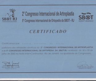 2002-07- 2 CONGRESSO INTERNACIONAL DE ARTROPLASTIA