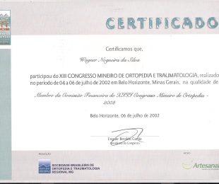 2002-07- XIII CONGRESSO MINEIRO DE ORTOPEDIA E TRAUMATOLOIA