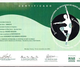 2002-11- I CONGRESSO FINTERNACIOANL DE ORTOPEDIA DO NORTE DE MINAS