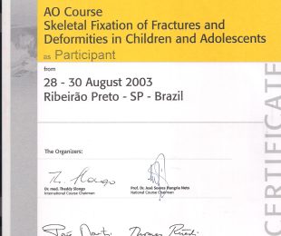 2003-08- AO COURSE SKELETAL FIXATION OF FRACTURES AND DEFORMITIES IN CHILDREN AND ADOLESCENTS
