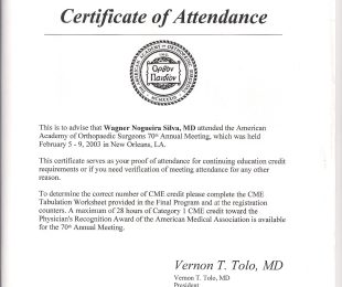 2003-09- AMERICAN ACADEMY OF ORTHOPAEDIC SURGEONS