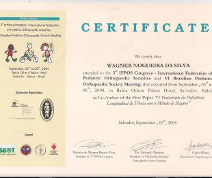 2004-09- 3 IFPOS CONGRESS – INTERNATIONAL FEDERATION FO PEDIATRIC ORTHOPAEDIC SOCIETIES