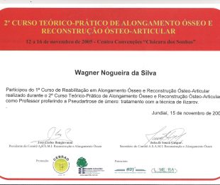 2005-11- 2 CURSO TEORICO-PRATICO DE REABILITACAO EM ALONGAMENTO OSSEO E RECONSTRUCAO OSTEO-ARTICULAR