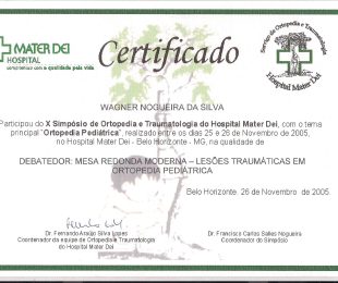 2005-11- X SIMPOSIO DE ORTOPEDIA E TRAUMATOLOGIA DO HOSPITAL MATER DEI