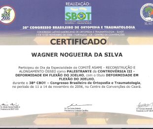 2006-11 – 38 CONGRESSO BRASILEIRO DE ORTOPEDIA E TRAUMATOLOGIA