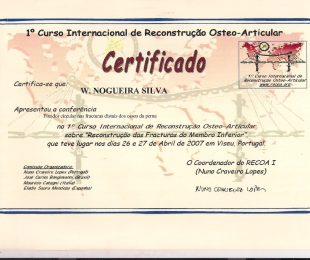 2007-04- 1 CURSO INTERNACIONAL DE RECONSTRUCAO OSTEO – ARTICULAR