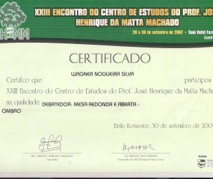 2007-09 – XXIII ENCONTRO DO CENTRO DE ESTUDOS DO PROF JOSE HENRIQUE DA MATTA MACHADO