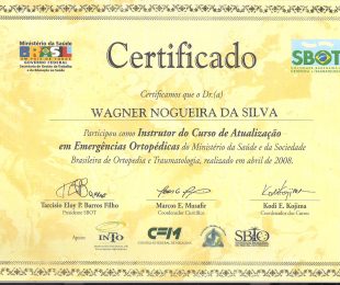 2008-04 – INSTRUTOR DO CURSO DE ATUALIZAÇÃO EM EMERGÊNCIAS ORTOPÉDICAS