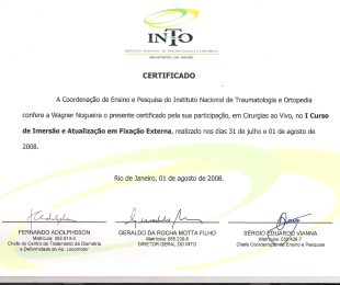 2008-08 – I CURSO DE IMERSAO E ATUALIZACAO EM FIXACAO EXTERNA