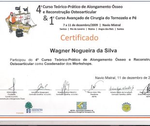 2009-12 – 4 CURSO TEORICO-PRATICO DE ALONGAMENTO OSSEO E RECONSTRUCAO OSTEOARTICULAR e 1 CURSO AVANCADO DE CIRURGIA DO TORNOZELO E PE