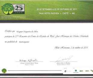 2011-10- XXV ENCONTRO DO CENTRO DE ESTUDOS DO PROF JOSE HENRIQUE DA MATTA MACHADO