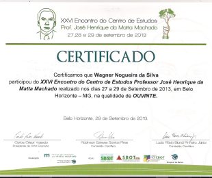 2013-09- XXVI ENCONTRO DO CENTRO DE ESTUDOS PROFESSOR JOSE HENRIQUE DA MATTA MACHADO