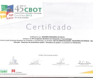2013-11- 45 CBOT – CONGRESSO BRASILEIRO DE ORTOPEDIA E TRAUMATOLOGIA