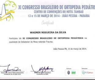 2014 -03- XI CONGRESSO BRASILEIRO DE ORTOPEDIA PEDIATRICA