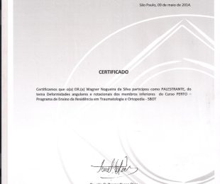 2014-05 – CURSO PERTO – PROGRAMA DE ENSINO DA RESIDENCIA EM TRAUMATOLOGIA E ORTOPEDIA