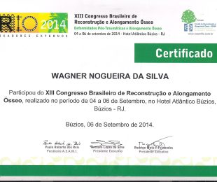 2014-09 – XIII CONGRESSO BRASILEIRO DE RECONSTRUCAO E ALONGAMENTO OSSEO
