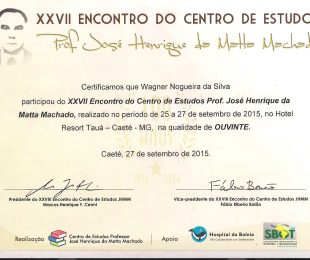 2015-09 – XXVII ENCONTRO DO CENTRO DE ESTUDOS PROF JOSE HENRIQUE DA MATTA MACHADO