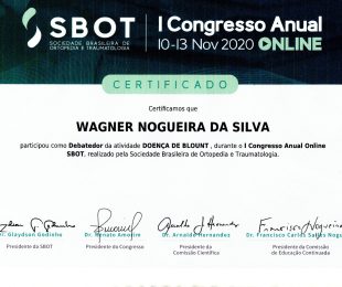 SBOT – I CONGRESSO ANUAL ONLINE