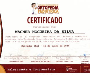 XV CONGRESSO BRASILEIRO DE ORTOPEDIA PEDIÁTRICA